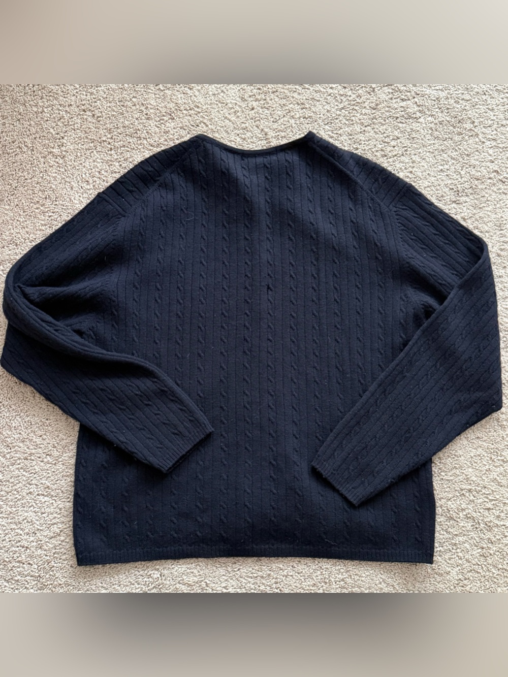 Liz Claiborne Collection Black 100% Merino Wool Cardigan Sweater Gold Button vtg - Picture 5 of 5